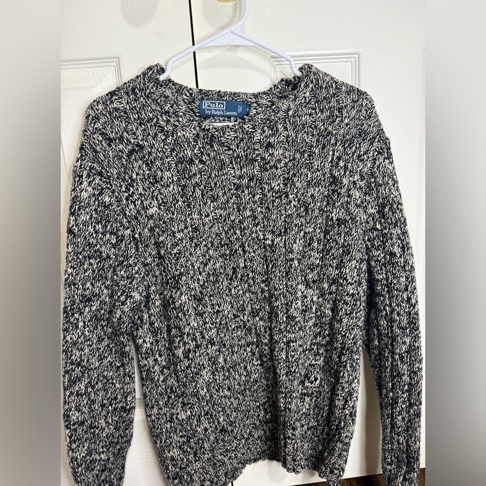 Polo Ralph Lauren Knit Sweater Marled Crewneck Chunky Pullover Men L Preppy
